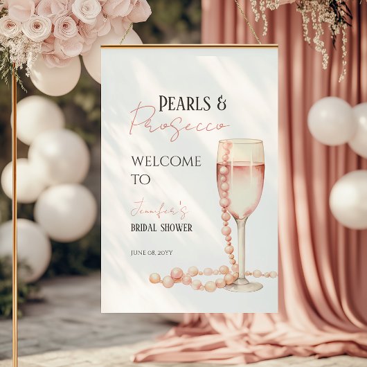 Parels & Prosecco Blush Roze Vrijgezellenfeest Wel Poster