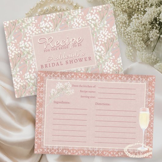 Parels & Prosecco Blush Vrijgezellenfeest Recept Informatiekaartje