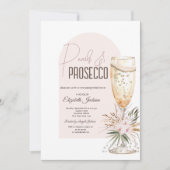 Parels Prosecco Boho Bloemen Brunch & Bruisend Kaart (Voorkant)