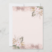 Parels Prosecco Boho Bloemen Brunch & Bruisend Kaart (Achterkant)