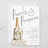 Parels Prosecco Bottle Florals Vrijgezellenfeest Kaart (Voorkant)