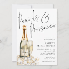 Parels Prosecco Bottle Florals Vrijgezellenfeest Kaart
