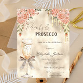 Parels Prosecco Bow Glitter Drips Boho Rozen Kaart