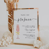 Parels & Prosecco Bridal Douche Uitnodiging Reclamebord Met Voetstuk