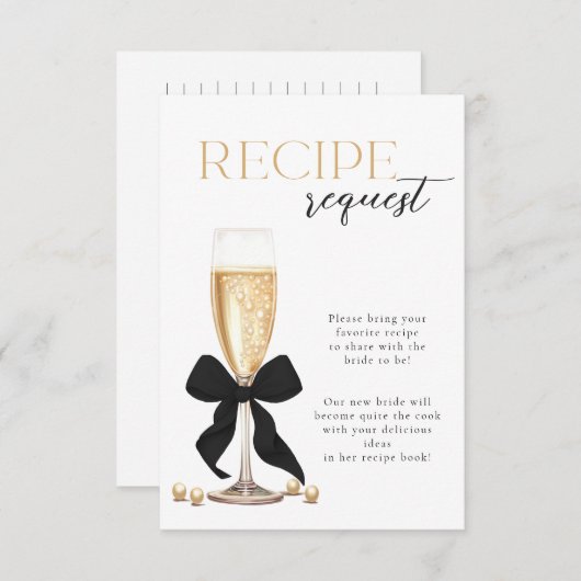 Parels & Prosecco Bridal Recept Enclosure Kaart (Voorkant / Achterkant)