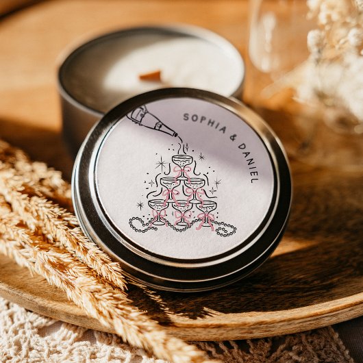 Parels & Prosecco Bruidsfeest Cirkelsticker Ronde Sticker