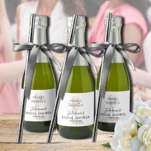 Parels & Prosecco Bruidsfeest Dank Je Sparkling Wijnetiket