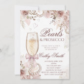 Parels & Prosecco Bruidsfeest Uitnodiging (Voorkant)