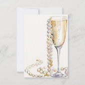 Parels & Prosecco Bruidsmeisje Dank Je Bedankkaart (Achterkant)