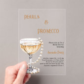 Parels Prosecco Bruidsmeisje Feest helder Acryl Uitnodigingen (Insitu (Draagbaar))