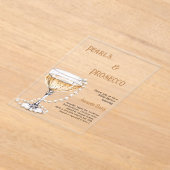 Parels Prosecco Bruidsmeisje Feest helder Acryl Uitnodigingen (Laagn)
