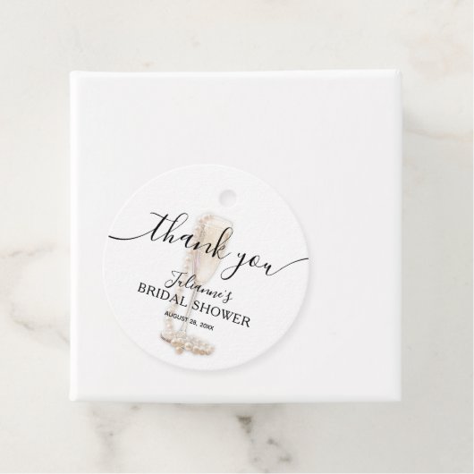 Parels & Prosecco Bruidsmeisjeduif Bruiloft Bedank Bedankjes Labels (In situ)