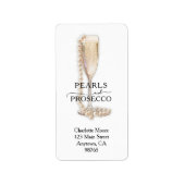 Parels & Prosecco Bruidsmeisjeduivende Retouradres Etiket (Voorkant)