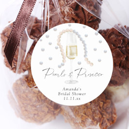 Parels & Prosecco - bruidsshower Ronde Sticker