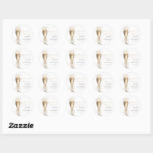 Parels & Prosecco  Bruidsuitnodiging Ronde Sticker (Vel)
