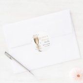 Parels & Prosecco  Bruidsuitnodiging Ronde Sticker (Envelop)