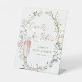 Parels & Prosecco Bruiloftsfeest Kaarten en Cadeau Reclamebord Met Voetstuk (Voorkant)