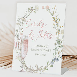 Parels & Prosecco Bruiloftsfeest Kaarten en Cadeau Reclamebord Met Voetstuk