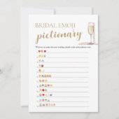 Parels & Prosecco Bruiloftsspel Emoji Pictionary Kaart (Voorkant)