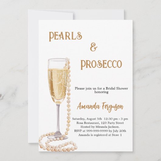 Parels Prosecco bubbelig Vrijgezellenfeest Kaart (Voorkant)