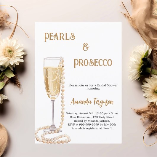 Parels Prosecco bubbelig Vrijgezellenfeest Kaart