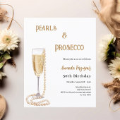 Parels Prosecco bubbelige verjaardagsuitnodiging