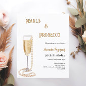 Parels Prosecco bubbelige verjaardagsuitnodiging
