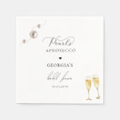 Parels Prosecco Champagne Elegante Bruiloftsshower Servet (Voorkant)