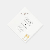 Parels Prosecco Champagne Elegante Bruiloftsshower Servet (Hoek)