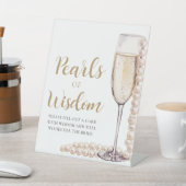 Parels & Prosecco Champagne Parels van Wijsheid Te Reclamebord Met Voetstuk (Insitu)