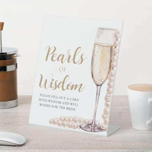 Parels & Prosecco Champagne Parels van Wijsheid Te Reclamebord Met Voetstuk (Insitu)