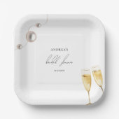 Parels & Prosecco Champagne Thema Vrijgezellenfees Papieren Bordje (Voorkant)