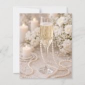 Parels Prosecco Champagne verjaardagsuitnodiging (Achterkant)