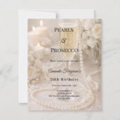 Parels Prosecco Champagne verjaardagsuitnodiging (Voorkant)