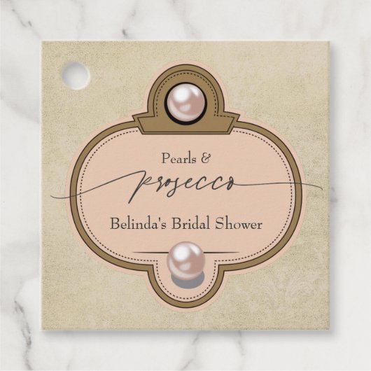 Parels & Prosecco -  Chic Vrijgezellenfeest Bedankjes Labels (Voorkant)