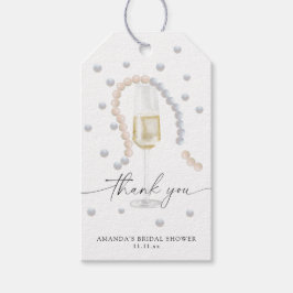 Parels & Prosecco - dank je bruidsdouche Cadeaulabel