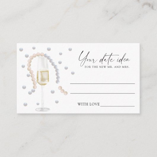 Parels & Prosecco - Datumnacht ideeën \ Datumpot Informatiekaartje (Voorkant)