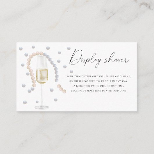 Parels & Prosecco - Display douche Informatiekaartje (Voorkant)