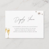 Parels & Prosecco Display Douche Vrijgezellenfeest Informatiekaartje (Voorkant)