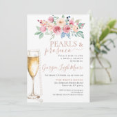 Parels & Prosecco Douche Uitnodiging (Staand voorkant)