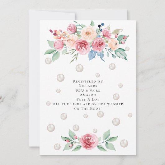 Parels & Prosecco Douche Uitnodiging (Achterkant)