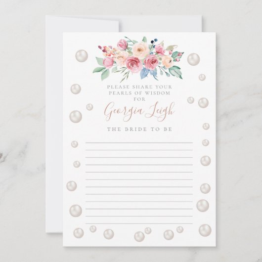 Parels & Prosecco Douche Uitnodiging (Voorkant)