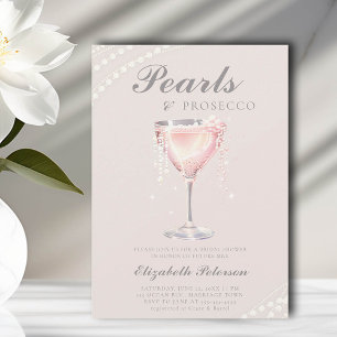 Parels Prosecco Dusty Pink Brunch Vrijgezellenfees Kaart