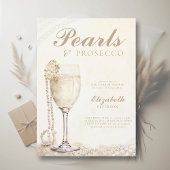 Parels Prosecco Ecru Elegant Brunch Vrijgezellenfe Kaart