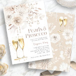 Parels Prosecco Elegant Bridal Kaart<br><div class="desc">Verhoog uw viering met onze Parels Prosecco Elegant Bridal Invitation. Met delicate waterverf boho chique crème en bruine bloemen versierd met mooie parels en goudstoffige champagneglazen, straalt dit collectie tijdloze verfijning uit. Perfect voor een champagne brunch affaire, dit collectie zet de toon voor een onvergetelijke bijeenkomst gevuld met gelach en...</div>