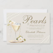 Parels Prosecco Elegant Chic Brunch Vrijgezellenfe Kaart (Voorkant)