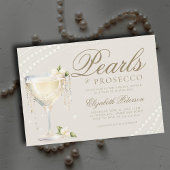 Parels Prosecco Elegant Ecru Brunch Vrijgezellenfe Kaart