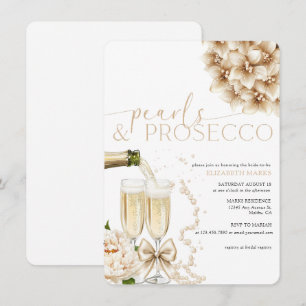 Parels Prosecco Elegant Modern Vrijgezellenfeest Kaart