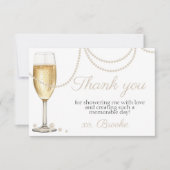 Parels Prosecco elegant Vrijgezellenfeest bedankt (Voorkant)