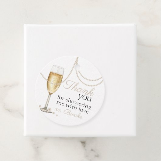 Parels Prosecco elegant Vrijgezellenfeest bedankt Bedankjes Labels (In situ)